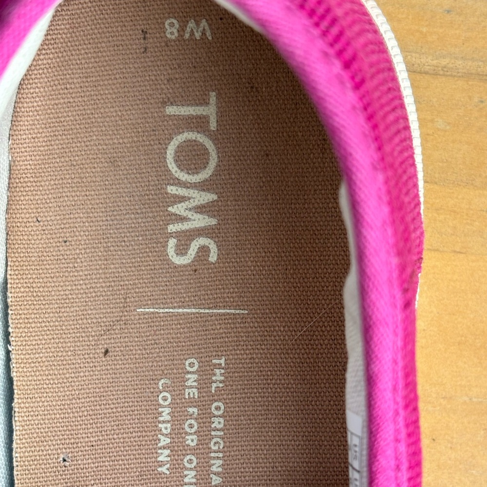 TOMS Raspberry Magenta Pink Woven Slip On Shoes Loafers - Picture 7 of 7